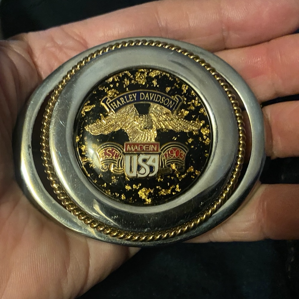 Harley-Davidson buckle.